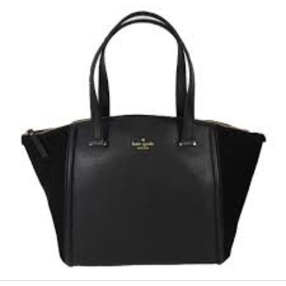 Kate Spade Lewis Drive Alanie Leather & Suede Tote Bag, Black - EUC - Picture 5 of 12